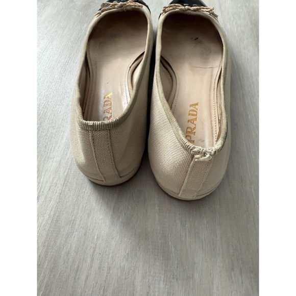PRADA Women's Canvas Colorblock Flats Shoes Size 8.5 Designer Luxury - Picture 3 of 10